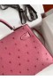 Hermes Kelly Mini II Handmade Bag In Terre Cutie Ostrich Leather