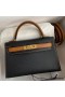 Hermes Kelly Mini II Sellier Bicolor Handmade Bag in Black and Gold Epsom Calfskin