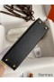 Hermes Kelly Mini II Sellier Bicolor Handmade Bag in Black and Gold Epsom Calfskin
