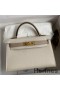 Hermes Kelly Mini II Sellier Bicolor Handmade Bag in Craie and Trench Epsom Calfskin