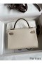 Hermes Kelly Mini II Sellier Bicolor Handmade Bag in Craie and Trench Epsom Calfskin