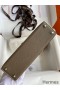 Hermes Kelly Mini II Sellier Bicolor Handmade Bag in Taupe and Craie Epsom Calfskin