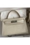 Hermes Kelly Mini II Sellier Handmade Bag In Beton Matte Alligator Leather