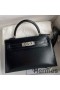 Hermes Kelly Mini II Sellier Handmade Bag In Black Box Calfskin