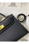 Hermes Kelly Mini II Sellier Handmade Bag In Black Chevre Mysore Leather