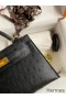 Hermes Kelly Mini II Sellier Handmade Bag In Black Ostrich Leather