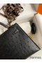 Hermes Kelly Mini II Sellier Handmade Bag In Black Ostrich Leather