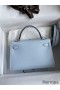 Hermes Kelly Mini II Sellier Handmade Bag In Blue Brume Epsom Calfskin