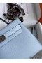Hermes Kelly Mini II Sellier Handmade Bag In Blue Brume Epsom Calfskin