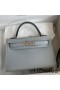 Hermes Kelly Mini II Sellier Handmade Bag In Blue Glacier Epsom Calfskin