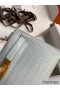 Hermes Kelly Mini II Sellier Handmade Bag In Blue Glacier Matte Alligator Leather