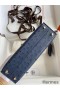 Hermes Kelly Mini II Sellier Handmade Bag In Blue Iris Ostrich Leather