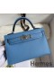 Hermes Kelly Mini II Sellier Handmade Bag In Blue Paradise Epsom Calfskin