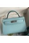 Hermes Kelly Mini II Sellier Handmade Bag In Blue Zephyr Epsom Calfskin