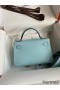Hermes Kelly Mini II Sellier Handmade Bag In Blue Zephyr Epsom Calfskin