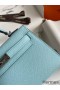 Hermes Kelly Mini II Sellier Handmade Bag In Blue Zephyr Epsom Calfskin