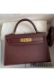 Hermes Kelly Mini II Sellier Handmade Bag In Bordeaux Epsom Calfskin