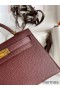 Hermes Kelly Mini II Sellier Handmade Bag In Bordeaux Epsom Calfskin