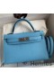 Hermes Kelly Mini II Sellier Handmade Bag In Celeste Epsom Calfskin