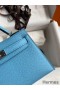 Hermes Kelly Mini II Sellier Handmade Bag In Celeste Epsom Calfskin