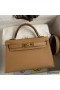 Hermes Kelly Mini II Sellier Handmade Bag In Chai Epsom Calfskin