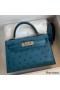 Hermes Kelly Mini II Sellier Handmade Bag In Colvert Ostrich Leather