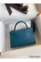 Hermes Kelly Mini II Sellier Handmade Bag In Colvert Ostrich Leather