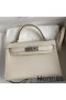 Hermes Kelly Mini II Sellier Handmade Bag In Craie Epsom Calfskin