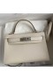 Hermes Kelly Mini II Sellier Handmade Bag In Craie Epsom Calfskin