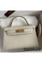 Hermes Kelly Mini II Sellier Handmade Bag In Craie Swift Calfskin