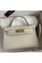Hermes Kelly Mini II Sellier Handmade Bag In Craie Swift Calfskin