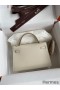 Hermes Kelly Mini II Sellier Handmade Bag In Craie Swift Calfskin