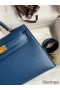 Hermes Kelly Mini II Sellier Handmade Bag In Deep Blue Epsom Calfskin