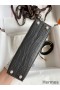 Hermes Kelly Mini II Sellier Handmade Bag In Graphite Matte Alligator Leather