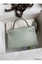 Hermes Kelly Mini II Sellier Handmade Bag In Gris Neve Matte Alligator Leather