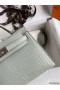 Hermes Kelly Mini II Sellier Handmade Bag In Gris Neve Matte Alligator Leather