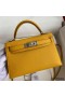 Hermes Kelly Mini II Sellier Handmade Bag In Jaune Ambre Epsom Calfskin