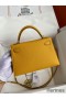 Hermes Kelly Mini II Sellier Handmade Bag In Jaune Ambre Epsom Calfskin