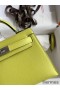 Hermes Kelly Mini II Sellier Handmade Bag In Jaune Bourgeon Chevre Mysore Leather