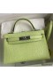 Hermes Kelly Mini II Sellier Handmade Bag In Jaune Bourgeon Matte Alligator Leather