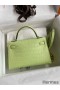 Hermes Kelly Mini II Sellier Handmade Bag In Jaune Bourgeon Matte Alligator Leather