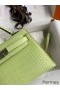 Hermes Kelly Mini II Sellier Handmade Bag In Jaune Bourgeon Matte Alligator Leather