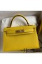 Hermes Kelly Mini II Sellier Handmade Bag In Jaune de Naples Epsom Calfskin
