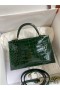 Hermes Kelly Mini II Sellier Handmade Bag In Malachite Shiny Alligator Leather