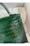 Hermes Kelly Mini II Sellier Handmade Bag In Malachite Shiny Alligator Leather