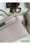 Hermes Kelly Mini II Sellier Handmade Bag In Mauve Pale Chevre Mysore Leather