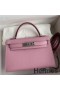 Hermes Kelly Mini II Sellier Handmade Bag In Mauve Sylvestre Epsom Calfskin