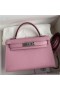 Hermes Kelly Mini II Sellier Handmade Bag In Mauve Sylvestre Epsom Calfskin