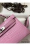 Hermes Kelly Mini II Sellier Handmade Bag In Mauve Sylvestre Matte Alligator Leather