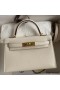 Hermes Kelly Mini II Sellier Handmade Bag In Nata Chevre Mysore Leather